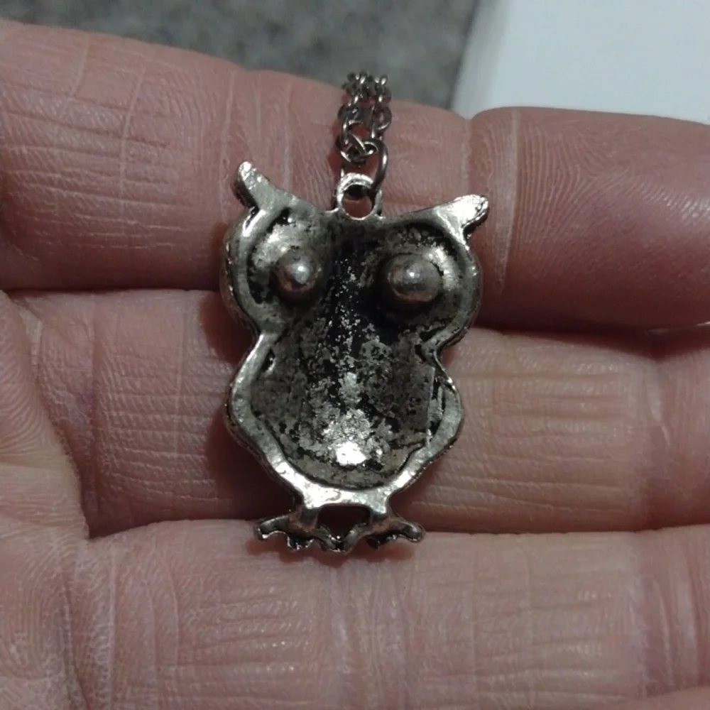 AEROPOSTALE BRASS-TONE OWL AND UNBRANDED SILVER-TONE OWL PENDANT NECKLACES
